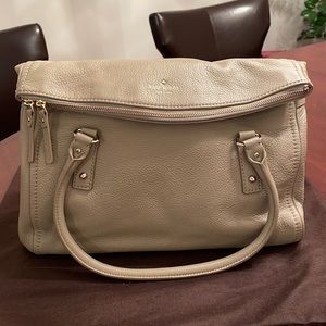 Kate Spade Leather Taupe Fold-over Bag